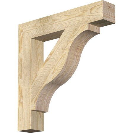 Ekena Millwork Funston Block Rough Sawn Bracket, Douglas Fir, 4"W x 24"D x 24"H BKT04X24X24FST05RDF